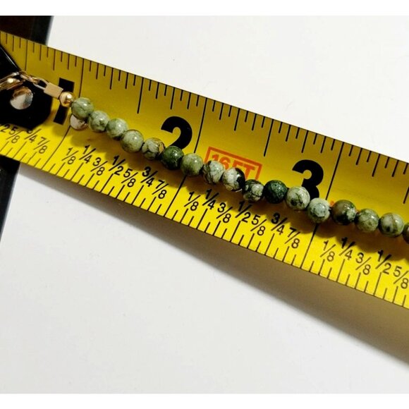 Atlantisite and Malachite Gemstone Necklace Triangular Pendants Beaded Design 16 - Picture 4 of 5